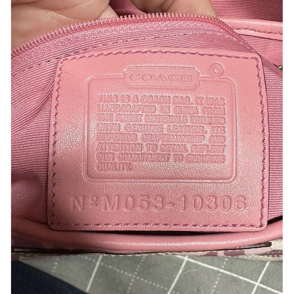 Coach Pink Signature Small Shoulder Bag M0533-10306 Y2K Style Canvas Purse - Picture 6 of 7